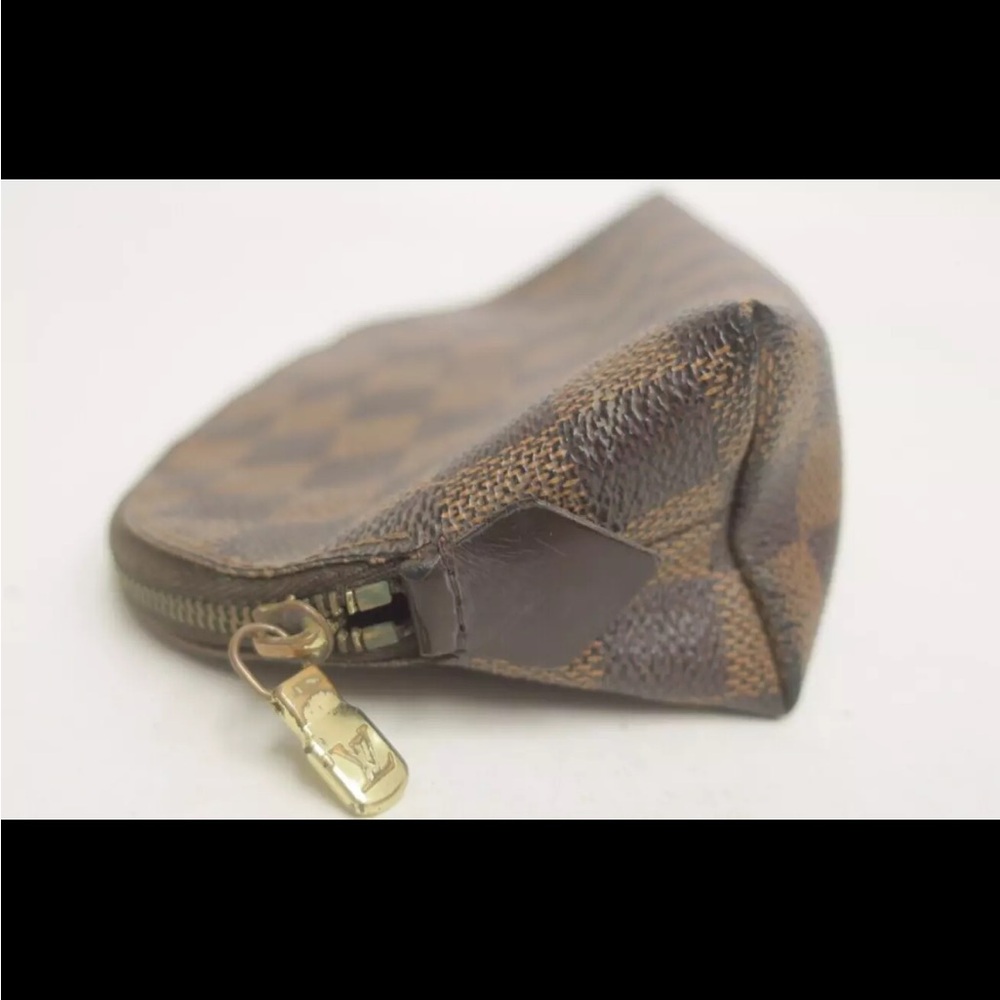 SOLD❤️ LOUIS VUITTON Pochette Bag Cosmetic Makeup Pouch Bag PM Damier Ebene - Picture 7 of 16